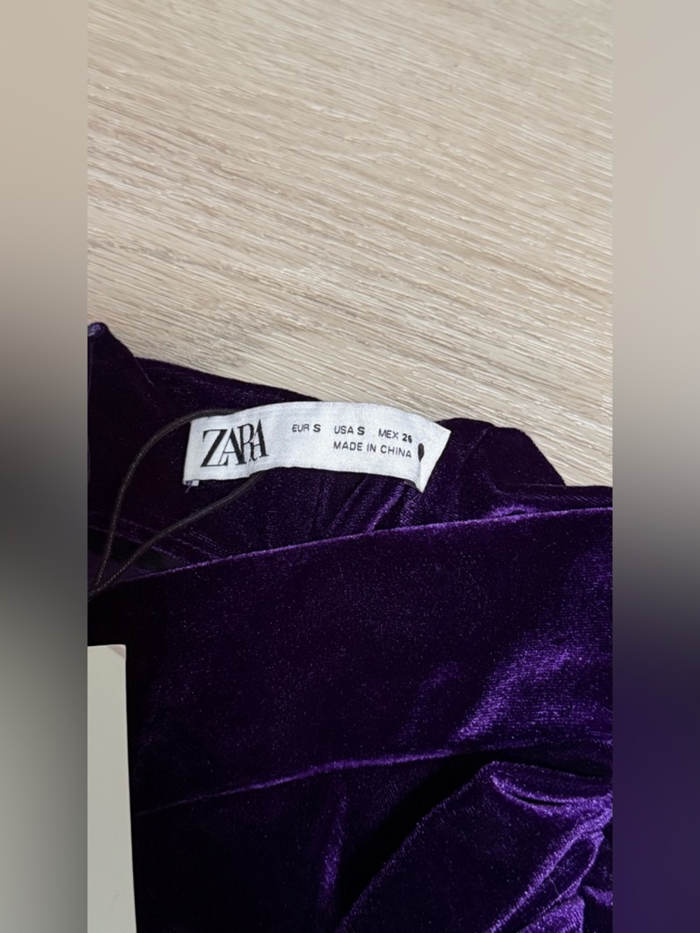 ZARA Deep Purple Velvet Maxi Skirt with Draped Wrap Detail - Picture 4 of 5